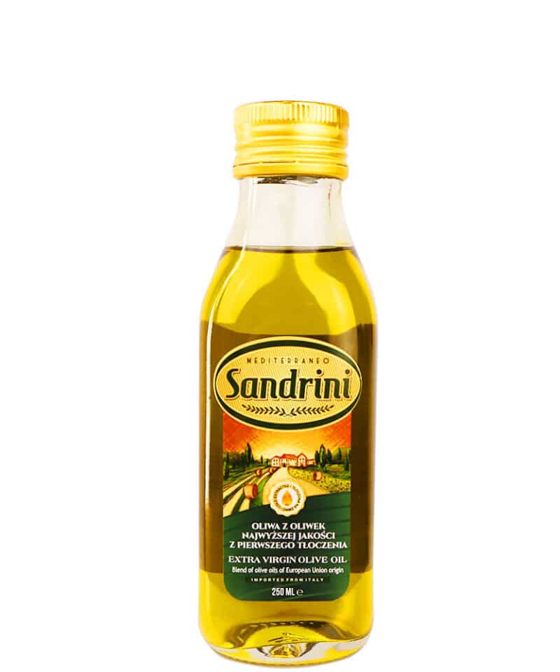 Butelka oliwy z oliwek o pojemności 250 ml.